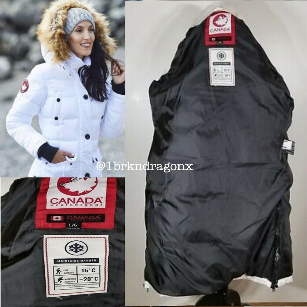 NWT Authentic Canada Goose White Parka Arctic Canada Weather Gear Long Coat - Picture 7 of 16